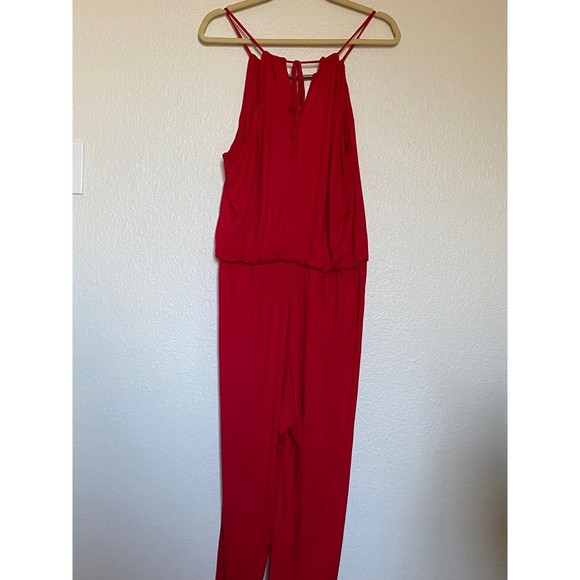 NWT Milano Cavell red V neck Jumpsuit Size - L - Picture 6 of 12